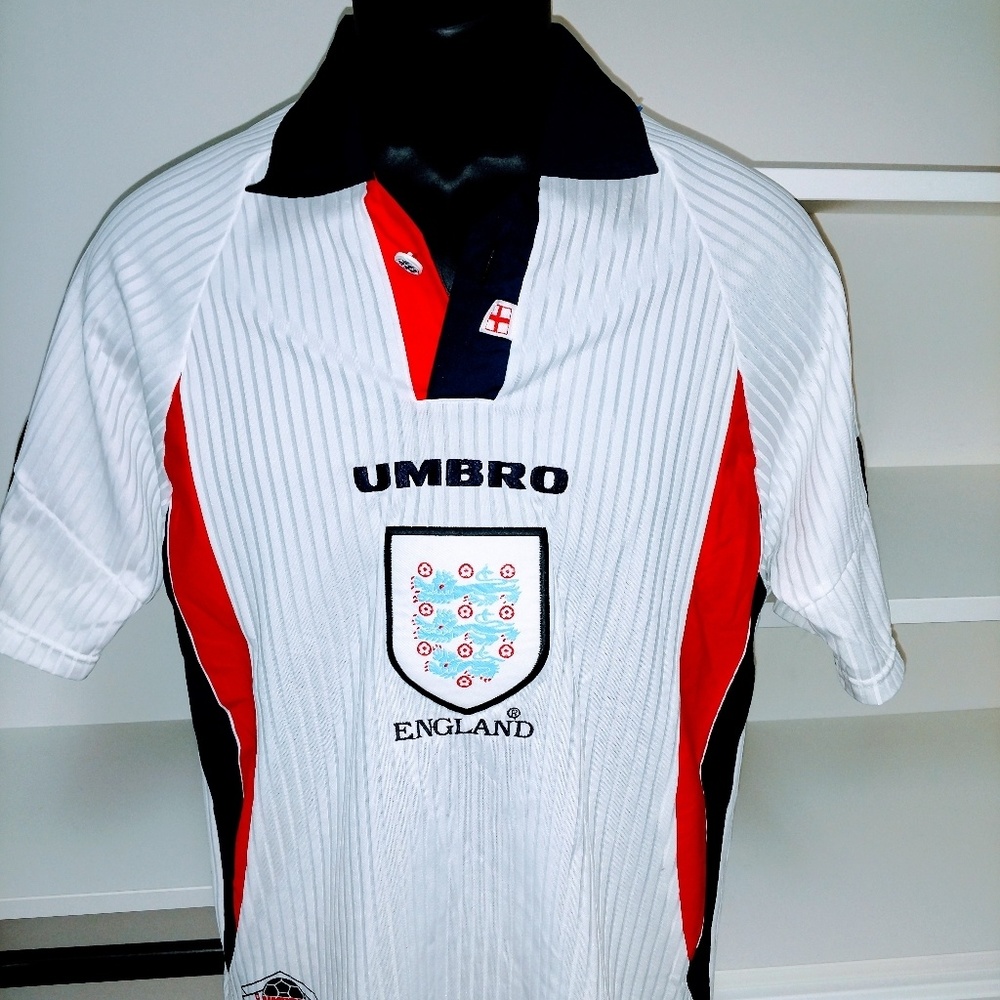VTG Umbro England Collared Futbol Soccer Shirt